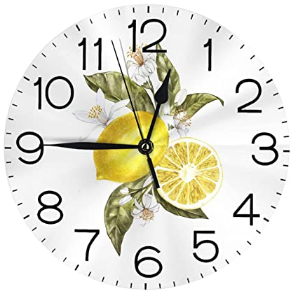 Campana Ramo Di Fiori Di Limone Dell'Acquerello Nonticchettio Durevole Per Scuola, Cucina 25Cm