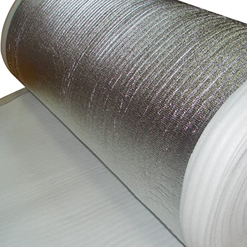 HARICSET Foglio di Alluminio Isolamento Anticalpestio Sottopavimento per Laminato Spessore 2 mm di Isolamento Acustico da Calpestio Isolamento del Pavimento per Parquet Laminato(Size:1 * 25m)