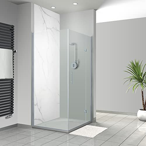 WANDFREUDE individuelle Duschrückwand Aluverbundplatte auf Maß (1 Stück - Carrara-Marmor - Premium Matt Lack) – Dusche Wandverkleidung Duschwandverkleidung Duschrückwände