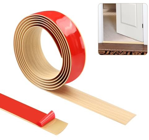200cm×4cm Übergangsleiste Selbstklebend，Vinylboden Bodenbelag Türleiste Selbstklebend，Türschwellen Leiste，Flacher Laminatprofil-Bodenbelag-Randstreifen (Eichenkorn)
