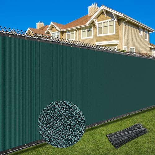 Patiobay 4X50FT Privacy Screen Fence, Heavy Duty Fencing Shade Cover, 170GSM 90% Blockage Mesh Shade Net for Wall Garden Yard Backyard (4 ft X 50 ft, Dark Green)