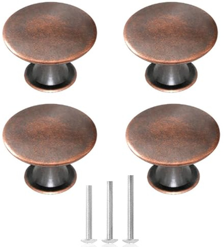 ShipeeKin 4X Copper Cupboard Knobs Vintage Cabinet Knob 30mm