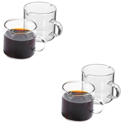 BESTOYARD 4pezzi Tazze Da Caffè Trasparente Eleganti Tazzine Per Espresso Coppa Piccola e Delicata Manico Ergonomico Resistente e Pratica Per Casa e Ufficio