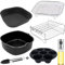 21CM Heißluftfritteuse Zubehör - Airfryer Zubehör für für COSORI 4,7L 5,5L 6L 6,2, Philips Airfryer XL NA230 6.2L, Ninja AF140EU 4,7L AF180EU 6.2L, Wiederverwendbar Air Fryer Accessories 4.5-6.5L