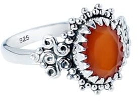 Anello con pietra preziosa rossa corniola, anello in argento sterling 925 per donne e ragazze, gioielli fatti a mano, bellissimo anello con corniola, regalo di amicizia per lei, taglia 8