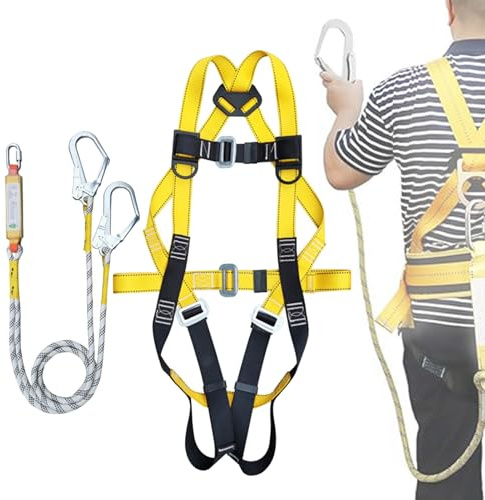 Safety Harness - Industrial Fall Arrest Gear 2800g, 5 Point Body Belt System, Roofing Protection Strap, Climbing Equipment, Construction Support Supply | Site Secure Protection Kit
