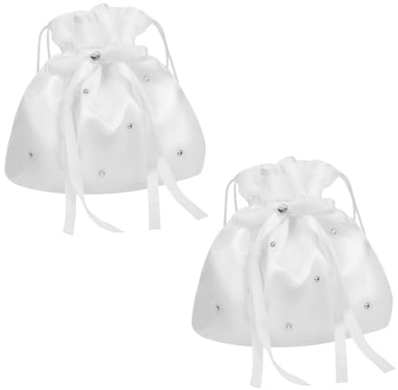 CIYODO 2 pezzi Borsa Pochette Elegante da Sposa in Tessuto Raffinato Piccola Borsa da Sera per Cerimonia Sacchetto Regalo per Damigelle e Invitati Capiente e Raffinata per Eventi Nuziali