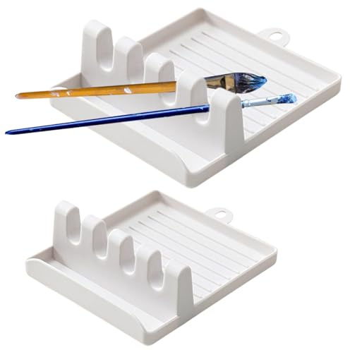 Peosaard Soporte para bolígrafo, soporte para pinceles de pintura, para pinceles de pintura de plástico con 4 ranuras, para bolígrafos chinos, estante de secado, organizador, de exhibi