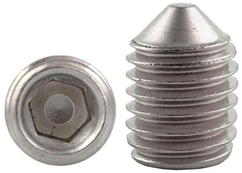 10 Stück - M 6x6 - Gewindestifte Edelstahl A2 / V2A Madenschrauben Wurmschrauben m. Spitze DIN 914 ISO 4027 6 mm DewTec