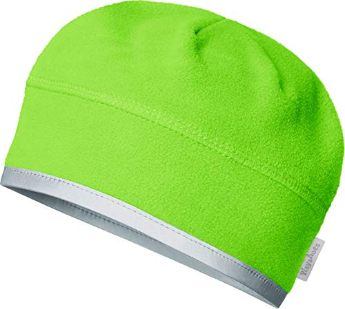 Playshoes Unisex Kinder Fleece-Mütze Wintermütze, grün Helmgeeignet, 53cm