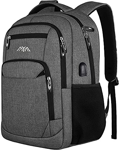 YAMTION Zaino per Computer Portatile, Borsa per La Scuola con Porta di Ricarica USB, Borsa per Laptop e Notebook da 15,6, Zaini da Viaggio