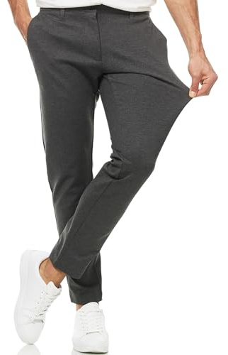 Indicode Herren Rodekro Performance Pants | Chinohose Herrenhose Super Stretch Stoffhose Bequeme Business Hose für Männer Charcoal Mix, 34/34