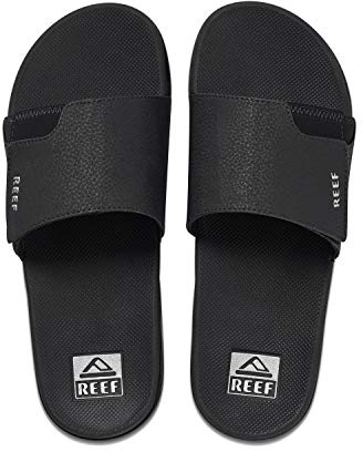 Reef Men's Fanning Slide Flip-Flop, Black Silver, 7 UK