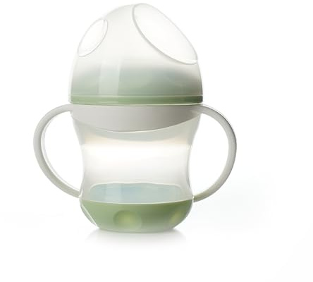 Thermobaby - Tasse Anti-Fuites Bébé 180 ml Avec Bec Doux En Silicone - Poignées Ergonomiques - Couvercle Hygiénique - Facile À Nettoyer