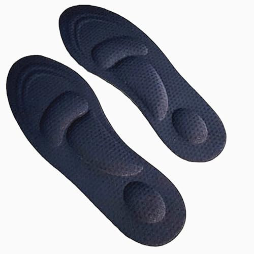 Plantillas fascitis plantar mujer con almohadillas en relieves para talón, zona plantar y metatarso para todo tipo de zapatos (Negro) Plantillas para hombres y mujeres
