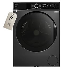 VESTEL WMI 89341 DX Waschmaschine Frontlader, 8 kg, 1400 U/min, Inverter-Motor, Dampf, AquaStop+Switch, Dark Inox