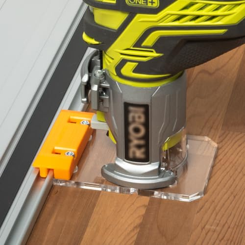POWERTEC 72024 Router Guide Rail Adapter for Ryobi P601, PCL424, PCL424B and Ridgid R2911 Compatible with Powertec, Makita, Festool, Milwaukee, Kreg ACS, Wen, Triton and Ridgid Guide Rails