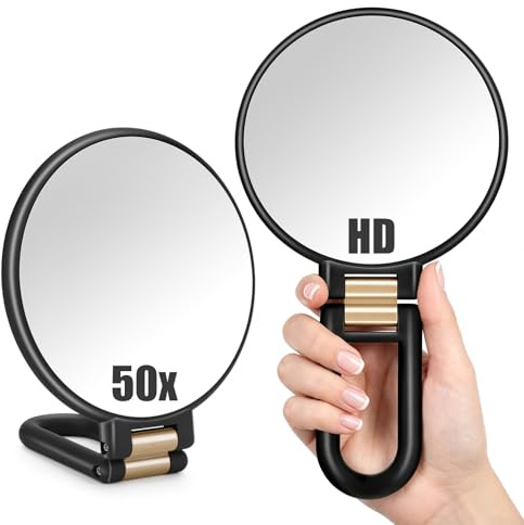 Miroir Grossissant X 50 de Voyage Portable a Main Ventouse Lumineux40 Petit