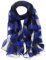 YFZYT Organza-Schal für Damen mit Feder Stickerei Muster/Elegantes Accessoire für Frauen/Organza-Schal/Halstuch/Schulter-Tuch/Schal Chiffon Stola Scarves - Königsblau Blätter
