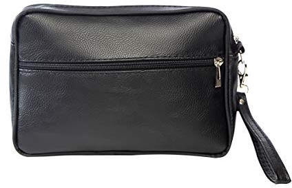 Timeshop Lab Pochette Regular Handväska för Kvinnor Män Konstläder Anpassningsbar Namnbroderi Och Initialer, Svart, 8x20x14 cm