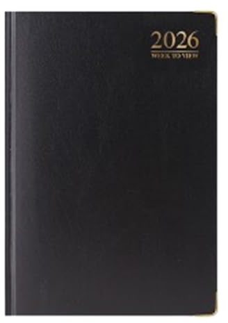 1ABOVE Premium Quality| 2026 Diary | A4 Week to View Diary| 60gsm-Paper| Hardback Gilt Edges Metal Corners for Home and Office Use (Black)