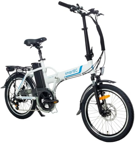 smartEC Camp-20H E-Bike Klapprad 250W Hinterradmotor Li-Ion-Akku 36V/15,6Ah 20 Zoll E-Klapprad E-Faltrad Elektrofahrrad Reichweite 100km bis 25 km/h Modelljahr 2024 (Weiß)