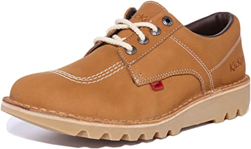 Kickers Unisex Kick Lo Shoes | Extra Comfortable | Added Durability | Premium Quality, Tan, 7 UK