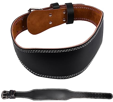 Gewichthebergürtel Leder 4” Trainingsgürtel Verstellbar Bodybuilding Gürtel Gewichtheben Gepolstert mit Stahlrollenschnalle für Bodybuilding,Krafttraining,Gewichtheben Gewichtheber Gürtel Herren Damen
