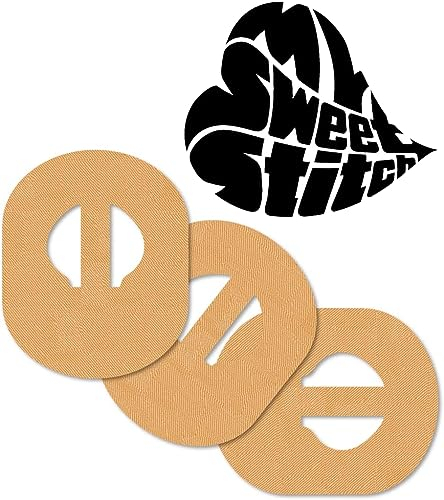 MySweetStitch - 10 x Enlite Guardian Pflaster, Overpatch Ø 80 x 65mm, Innen (Steg) Ø 10mm, wasserfest, atmungsaktiv, hautfreundlich, Made in Germany, Beige