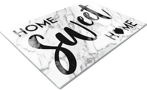 Chopping Board | Glass Chopping Boards for Kitchens | Glass Worktop Savers for Kitchen | Cutting Boards for Kitchen | Chopping Board Non Slip | Small Chopping Board | Home Sweet Home Marble Effect
