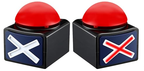 MMGGAISH Pulsanti acustici e visivi, Pulsanti Illuminati per la Classe, cicalino per Il Gioco Genitori-Bambini, Allarme acustico Rossi (2 Pezzi)