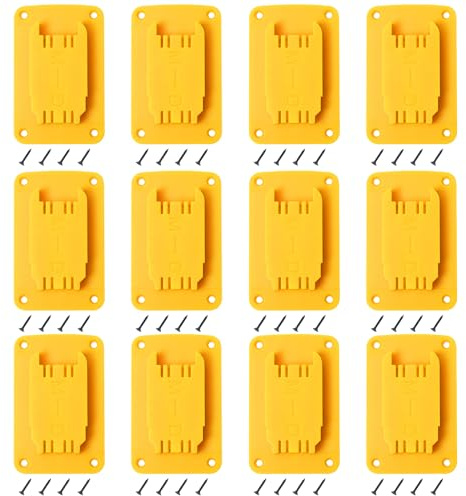 12packs Tool Holder for Milwaukee M18 & Dewalt 20v ,Wall Mount Drill Holder with 48 Screws (Yellow)