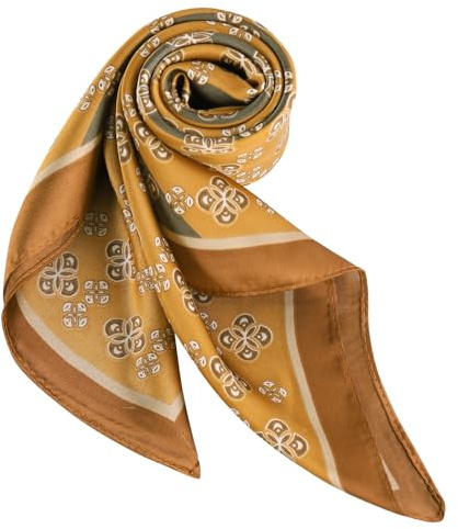 DAMILY Sciarpe Maschile Bandana Quadrato Morbido Paisley Sciarpa di Seta Legare Liscio Banchetto Ascot Costume Fazzoletto, Esercito verde, M