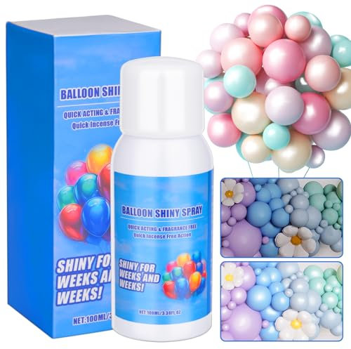 Vibbang Balloon Shine Spray, Balloon Glitter Spray, Silicone Spray for Latex Balloon, Balloon Spray for an Elegant High Gloss Finish in Minutes, Perfect for Christmas Birthday Wedding Party Event