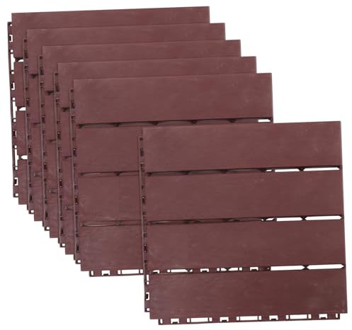 Hemobllo 6pièces Dalles De Terrasse Plastique Interlockables Pour Sols Extérieurs Pour Porche Balcon Piscine Et Jardin