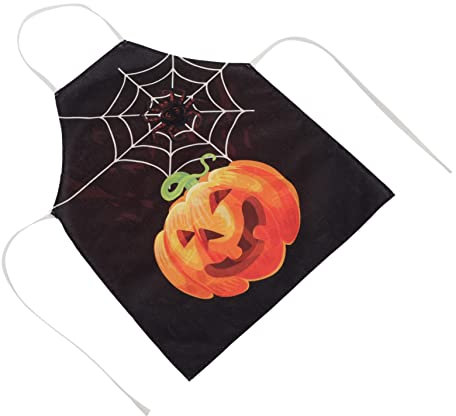 Cabilock 1Stk Schürze halloween halllowen festlich baumwoll putztuch wundrrschön chefkoch strechguertel herren linolwalze heeloween der koch die köchin einkoch Kochkleidung Baumwolle Orange