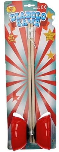 A2Z 4 Kids Diabolo Juggling Circus Skills Toy Set Yoyo With Wooden Sticks - Diabolo Sticks AZ08095 Red