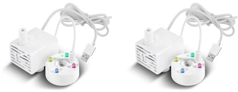 Booso 2X Bomba de Agua USB de 5 V, Generador de Niebla, Luces LED, Mini Máquina de Niebla Mister, Fuente Interior, Estanque de Jardín, Nebulizador de Agua, Atomizador