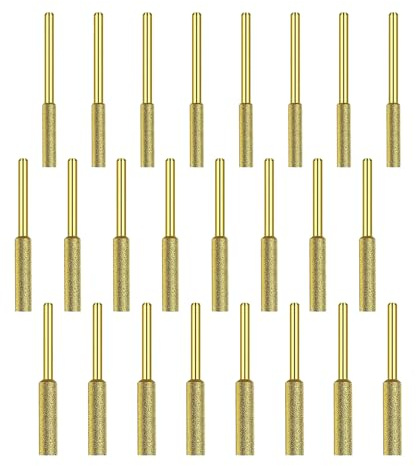 24Pcs High Hardness 3mm Shank 5/32 3/16 7/32 Chainsaw Sharpener Rotary Bit Set for Lawn Mower Chainsaw