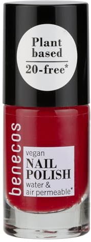 Benecos 20-Free Vegan Nail Polish vintage red - pflanzenbasierter Nagellack - schnelltrocknend & langanhaltend - wasserdurchlässig - angereichert mit Biotin - 5ml