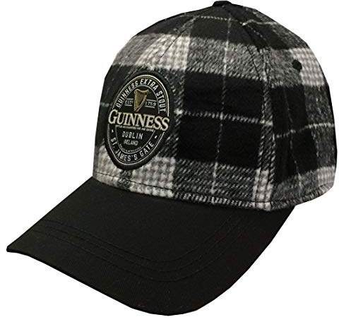 Guinness Irische Kappe in Black & White, großkariert