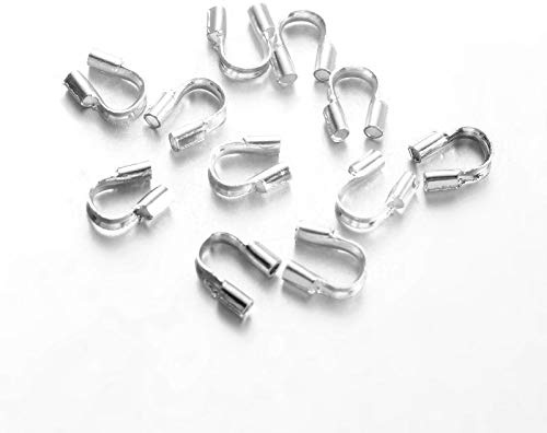 Charming Beads Silver Brass 4mm x 5mm Horse Shoe Wire Guardians for Jewellery Making (Pack of 200+)