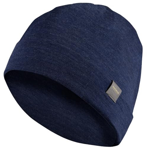 MERIWOOL Kids Merino Wool Beanie Hat - Warm, Breathable Unisex Children Knit Cap for Boys and Girls Denim Blue