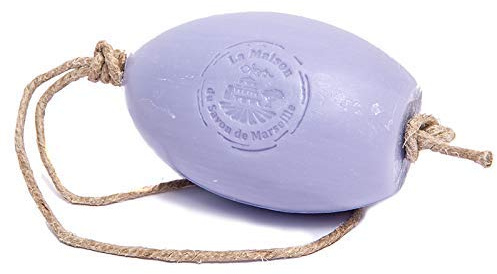 Savon de Marseille - French Soap On A Rope - Natural and Eco Friendly Hand Wash - Made with Organic Argan Oil - Lavender Fragrance - 270g Bar