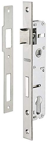 THIRARD - Boîtier de Serrure Encastrable à Cylindre pour Menuiserie Métallique - Axe 21 mm - Bouts Carrés - Zingué - Coffre Acier - Têtière Inox - Pêne Alliage Nickelé - Gâche Inox - Gris