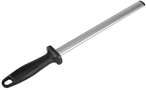 RGBS 10 inch Diamant Wetzstahl Messerschärfer Stab 600 Körnung, Professional Extra Fine Oval Messerschärfer Steel Rod, Küche Diamond Coated Honing Steel für Chefs Honing Butcher Messer Küchenmesse