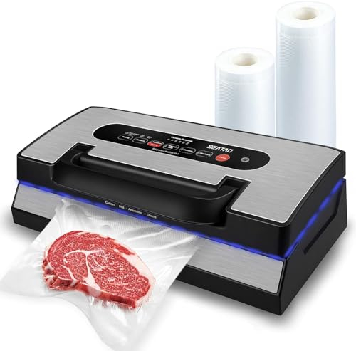SEATAO VH5188 Automatic Vacuum Sealer Machine, 90kPa Multifunction Commercial Vacuum Food Sealer For Food Preservation, Dry & Moist & Food & Extended Modes, LED lights, Double Seal