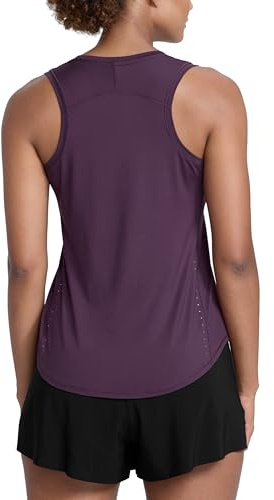 CRZ YOGA Damen Sport Tank Top Racerback Ärmelloses Yoga Oberteile Sommer Fitness Tops Gym Leichte Sporttop Tiefes Krokusviolett 38