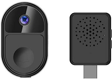Sonnette de porte WiFi 1080p étanche en temps réel Tuya Sonnette de porte sans Interphone Caméra Tuya Noir