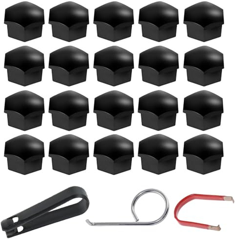 Oiieco Juego de 20 tapas universales para tuercas de rueda de 21 mm, 17 mm, de plástico, para tornillos de rueda y pernos de rueda (21 mm)
